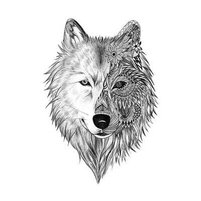 Wolf Design Water Transfer Temporary Tattoo(fake Tattoo) Stickers NO.11686